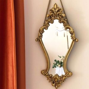 Metallic vintage design hanging mirror